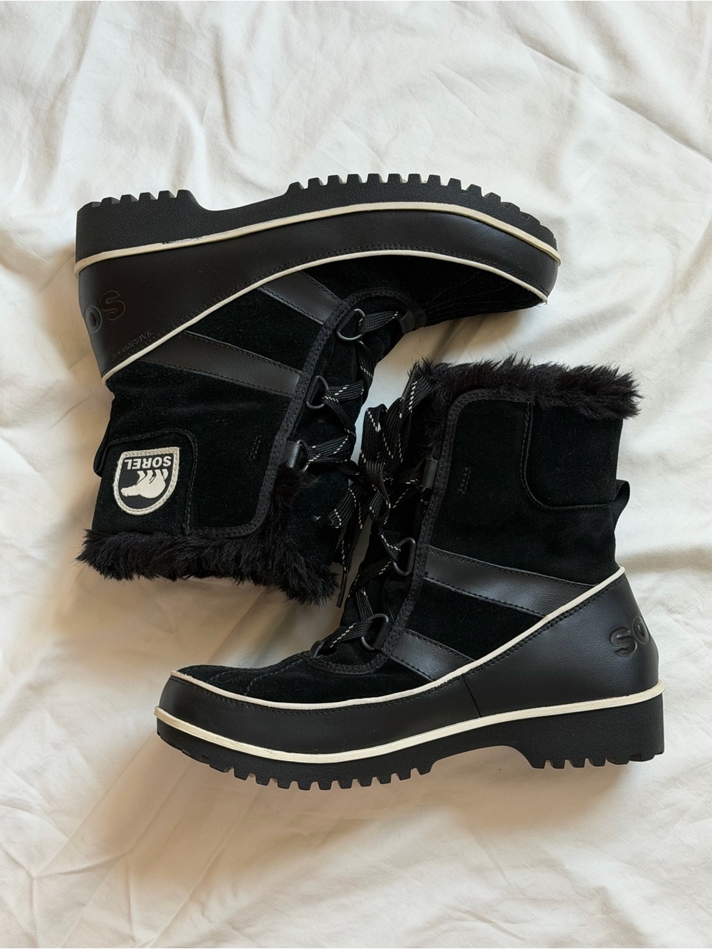 Sorel Women's TIVOLI II Black Suede Faux Fur Lined Waterproof Winter Snow Boot - Picture 2 of 6
